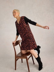 White Stuff Purple Maple Cord Pinny Dress - Image 3 of 6