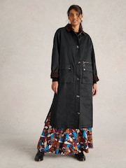 White Stuff Black Sloe Cotton Coat - Image 3 of 6