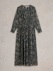 White Stuff Black Edie Metallic Spot Maxi Dress - Image 5 of 6