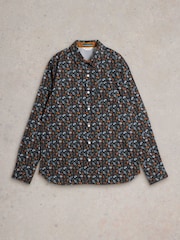 White Stuff Blue Clock Printed Shirt - Image 5 of 6