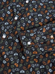 White Stuff Blue Clock Printed Shirt - Image 6 of 6