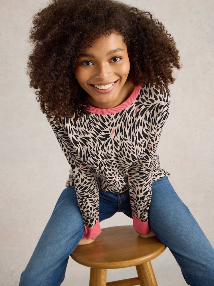 White Stuff Natural City Leo Heart Jumper - Image 1 of 6 White Stuff Natural City Leo Heart Jumper - Image 1 of 6