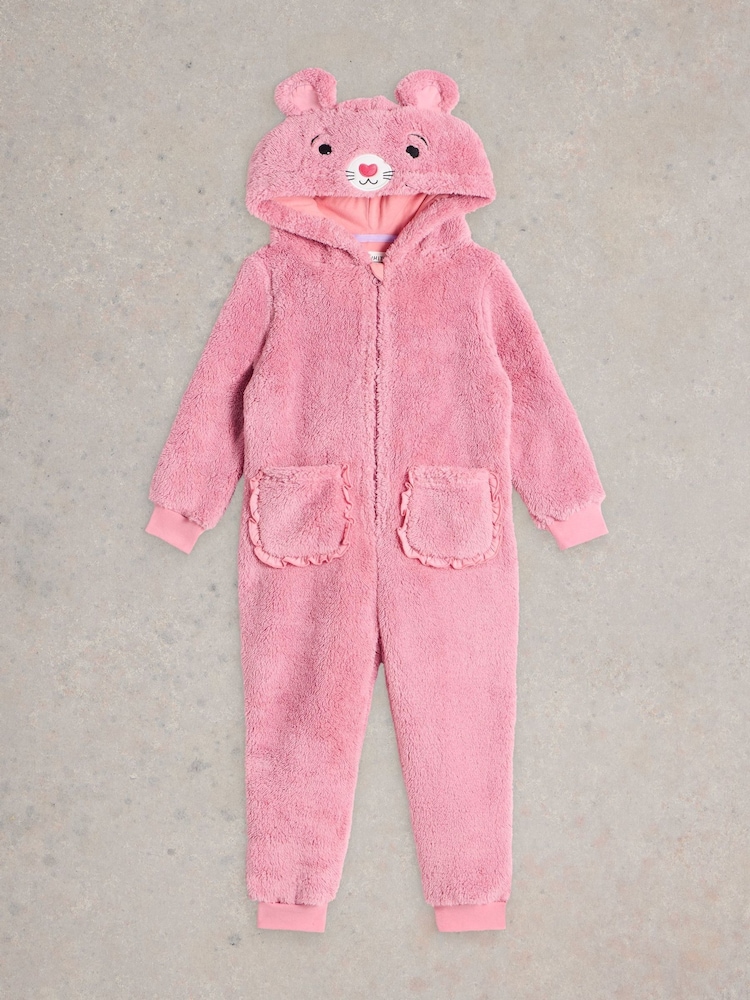 White Stuff Pink Girls Mouse Onesie - Image 1 of 3
