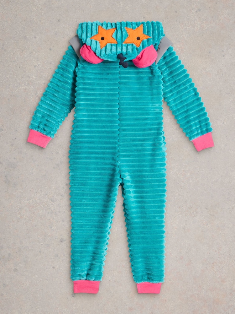 White Stuff Blue Girls Robot Onesie - Image 2 of 3