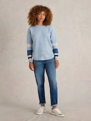 White Stuff Blue Talia Nep Jumper - Image 3 of 6