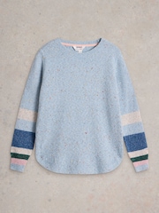 White Stuff Blue Talia Nep Jumper - Image 5 of 6