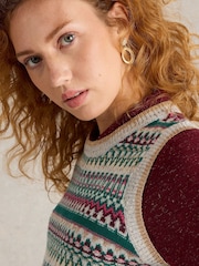 White Stuff Grey Fay Sparkle Fairisle Tank - Image 4 of 6