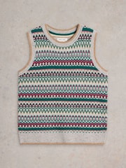 White Stuff Grey Fay Sparkle Fairisle Tank - Image 6 of 6
