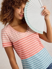 White Stuff Pink Nadia 100% Cotton T-Shirt - Image 1 of 6