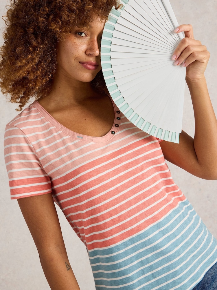 White Stuff Pink Nadia 100% Cotton T-Shirt - Image 1 of 6