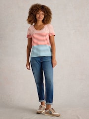 White Stuff Pink Nadia 100% Cotton T-Shirt - Image 3 of 6