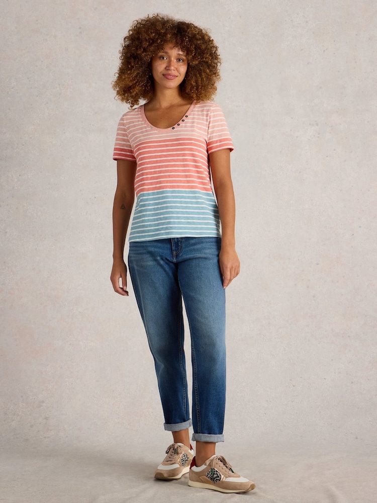 White Stuff Pink Nadia 100% Cotton T-Shirt - Image 3 of 6