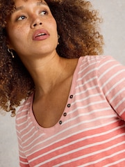 White Stuff Pink Nadia 100% Cotton T-Shirt - Image 4 of 6