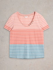 White Stuff Pink Nadia 100% Cotton T-Shirt - Image 5 of 6