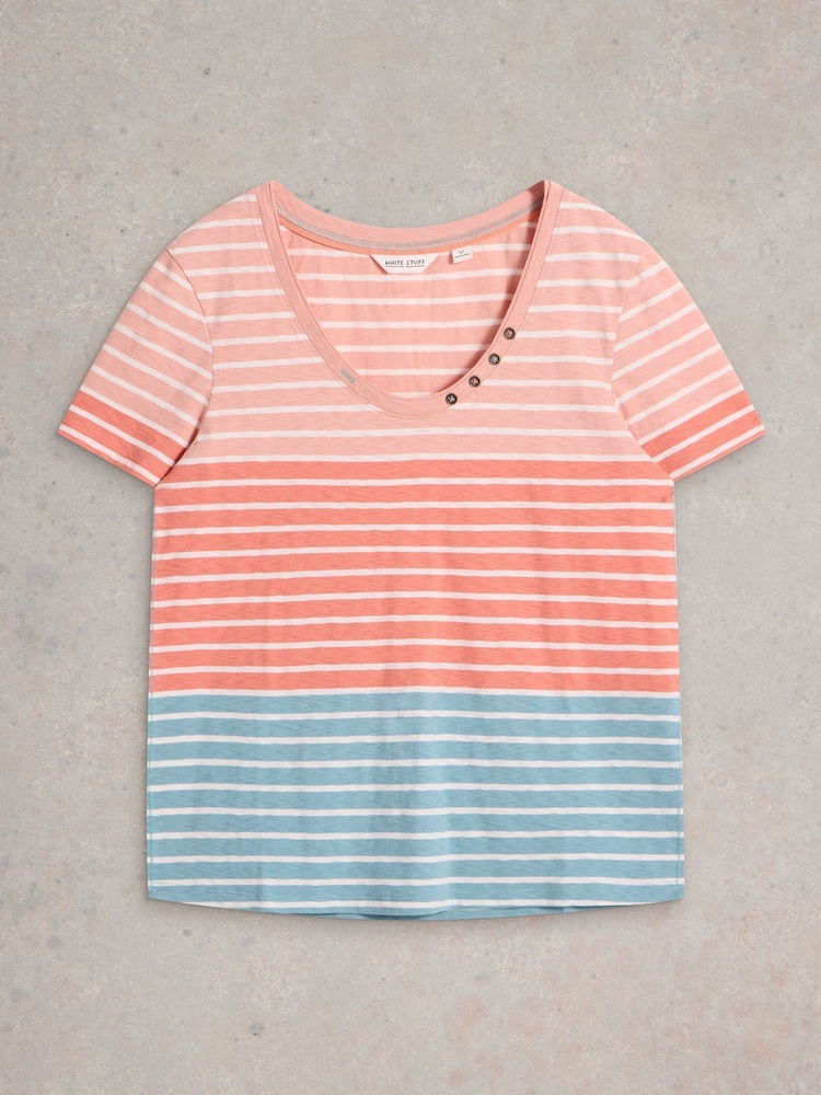 White Stuff Pink Nadia 100% Cotton T-Shirt - Image 5 of 6