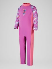 Speedo Pink Printed All-In-One Sun Suit - Image 1 of 4