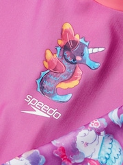Speedo Pink Printed All-In-One Sun Suit - Image 4 of 4