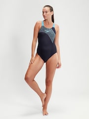 Speedo Blue Womens Medley Logo Swimsuit - Image 1 of 6