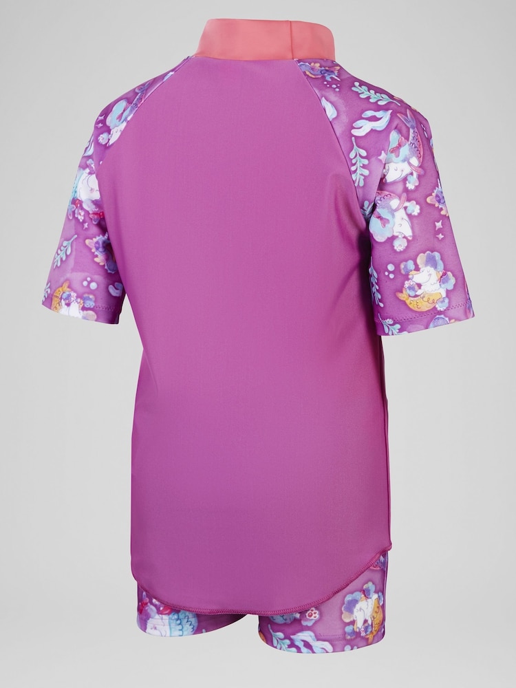 Speedo Pink Digital Short Sleeve Rash Top Set - Image 2 of 5