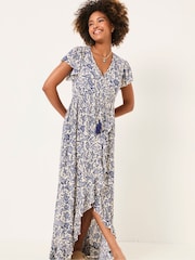 FatFace Erin Blue Beachwear Wrap Dress - Image 2 of 7