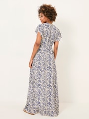 FatFace Erin Blue Beachwear Wrap Dress - Image 3 of 7