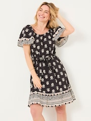 FatFace Benny Black Lino Shells Dress - Image 1 of 6