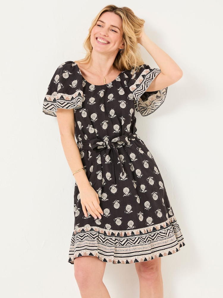 FatFace Benny Black Lino Shells Dress - Image 1 of 6