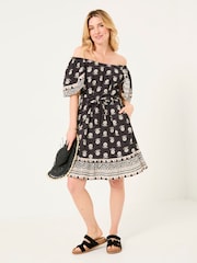 FatFace Benny Black Lino Shells Dress - Image 3 of 6