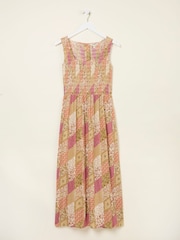 FatFace Aria Multi Air Patchwork Midi Dress - Image 6 of 6