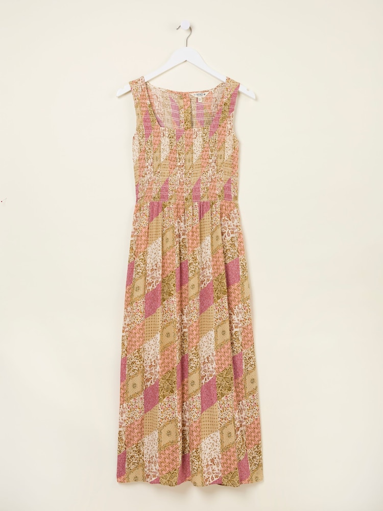 FatFace Aria Multi Air Patchwork Midi Dress - Image 6 of 6