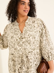 FatFace Nancy Ivory Linear Floral Dress - Image 10 of 12