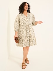 FatFace Nancy Ivory Linear Floral Dress - Image 7 of 12