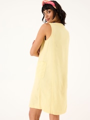 FatFace Binny Light Yellow Button Linen Dress - Image 2 of 5