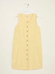 FatFace Binny Light Yellow Button Linen Dress - Image 5 of 5