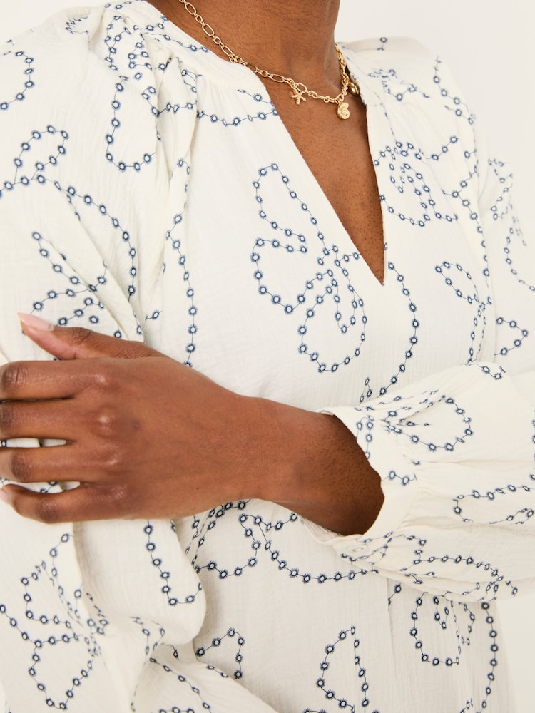 FatFace Amy Ivory Frill Tunic - Image 4 of 7