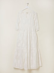 FatFace Kelly White Jacquard Maxi Dress - Image 12 of 13