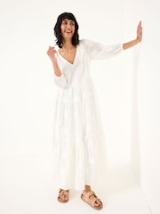 FatFace Kelly White Jacquard Maxi Dress - Image 2 of 13