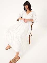 FatFace Kelly White Jacquard Maxi Dress - Image 5 of 13