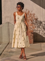 FatFace Maria Ivory Plants Midi Dress - Image 1 of 7
