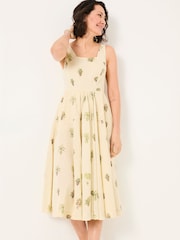 FatFace Maria Ivory Plants Midi Dress - Image 2 of 7