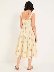 FatFace Maria Ivory Plants Midi Dress - Image 3 of 7