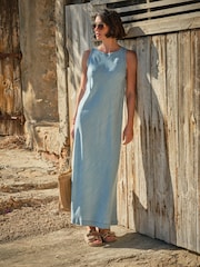FatFace Iris Light Blue Denim Dress - Image 1 of 7