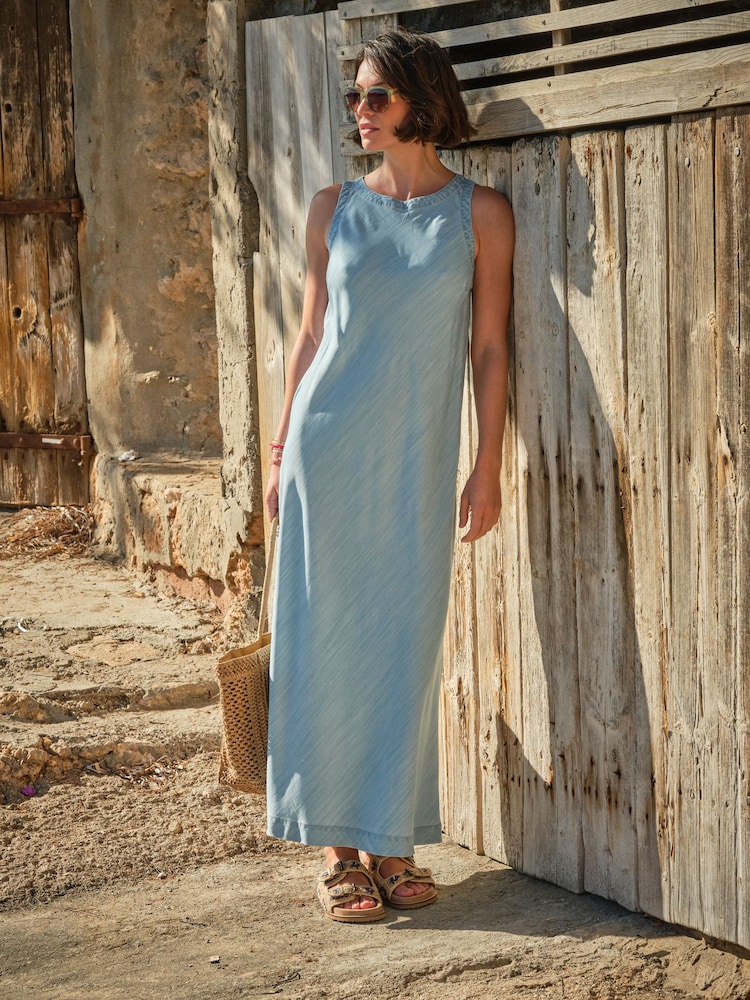 FatFace Iris Light Blue Denim Dress - Image 1 of 7