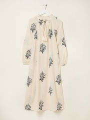 FatFace Beachwear Coral Embroidered Kaftan Dress - Image 7 of 8