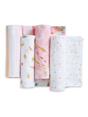 Aden + Anais White Essentials Cotton Muslin Blanket 4 Pack - Image 4 of 9