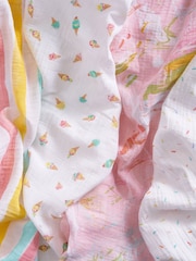 Aden + Anais White Essentials Cotton Muslin Blanket 4 Pack - Image 9 of 9
