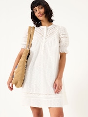 FatFace Brody Ivory Broderie Dress - Image 2 of 8