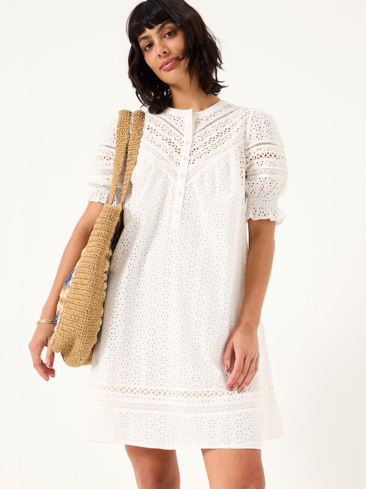 FatFace Brody Ivory Broderie Dress - Image 2 of 8