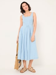 FatFace Maria Blue Denim Midi Dress - Image 2 of 7