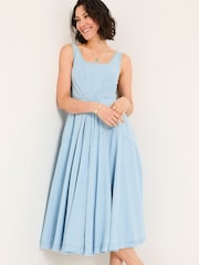 FatFace Maria Blue Denim Midi Dress - Image 4 of 7